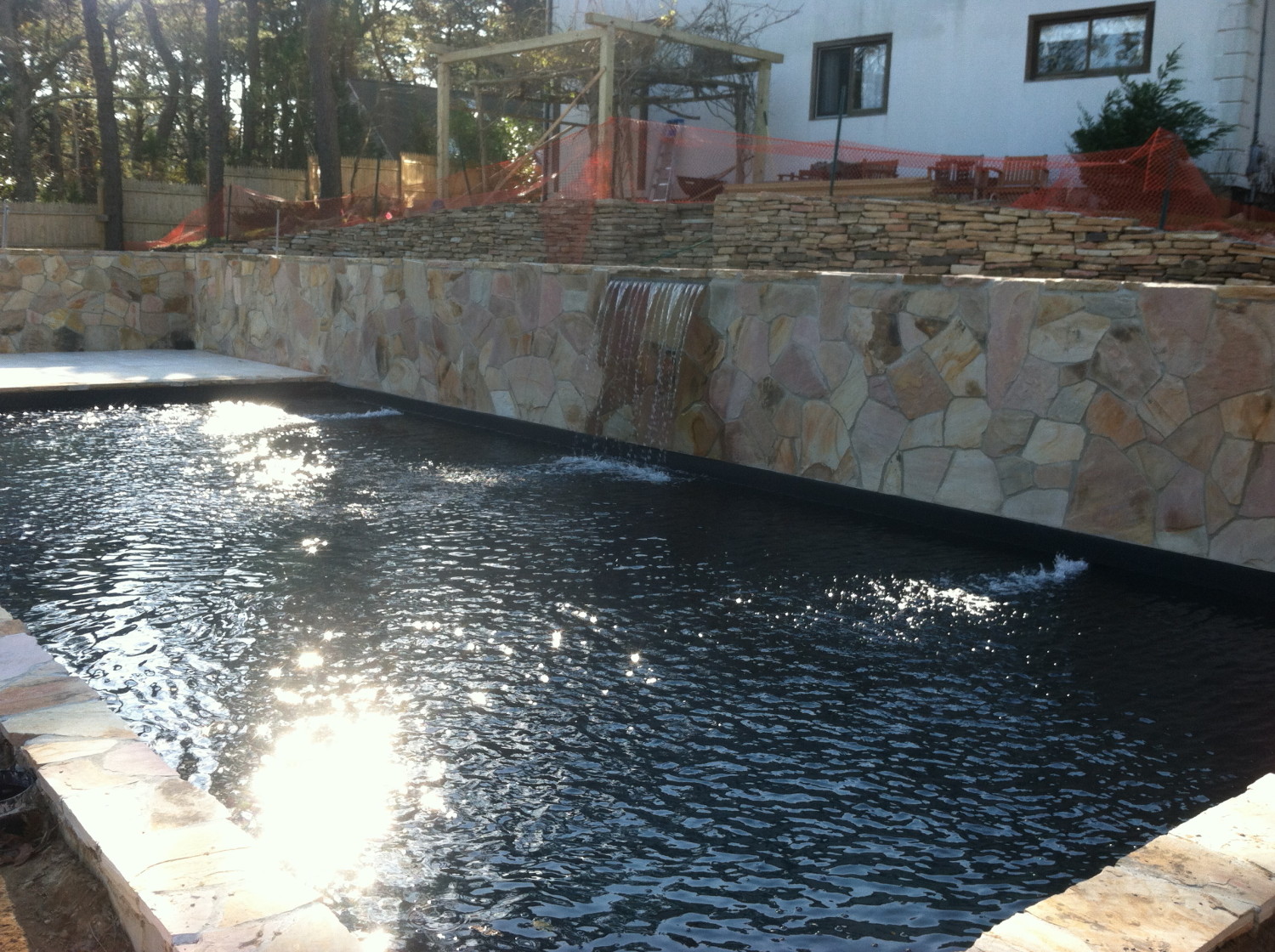 retaining wall inground pool