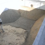 Patricks Pools vermiculite pool base beneath pool liner