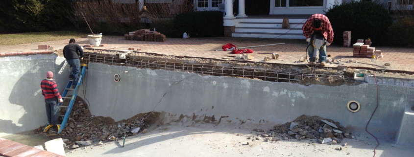 Shody pool wall construction unite