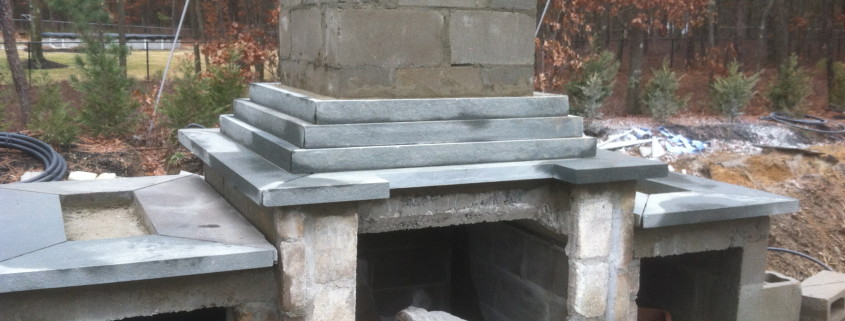 Custom Bluestone masonry by Patricks Pools