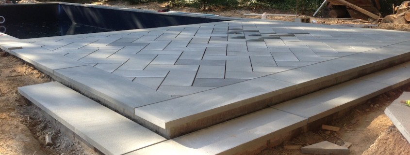 Patricks Pools sagaponack stone installation